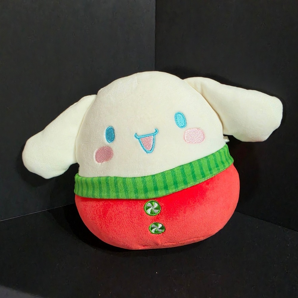 Sanrio Squishmallow Cinnamoroll Holiday Christmas Plush 8" Red Green